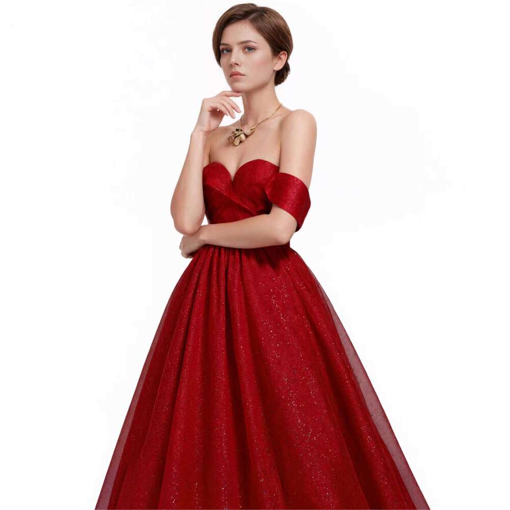 2025 New Solid Pleated Long Sleeve Two-Piece Midi prom