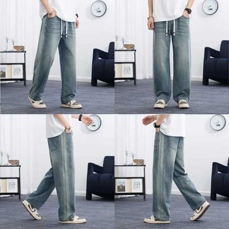 Pattern Punk Street Style Ripped Skinny Jeans Men Vintage Wash Solid Denim Trouser Mens Casual Slim Fit Pencil Denim Holes Pants J251030
