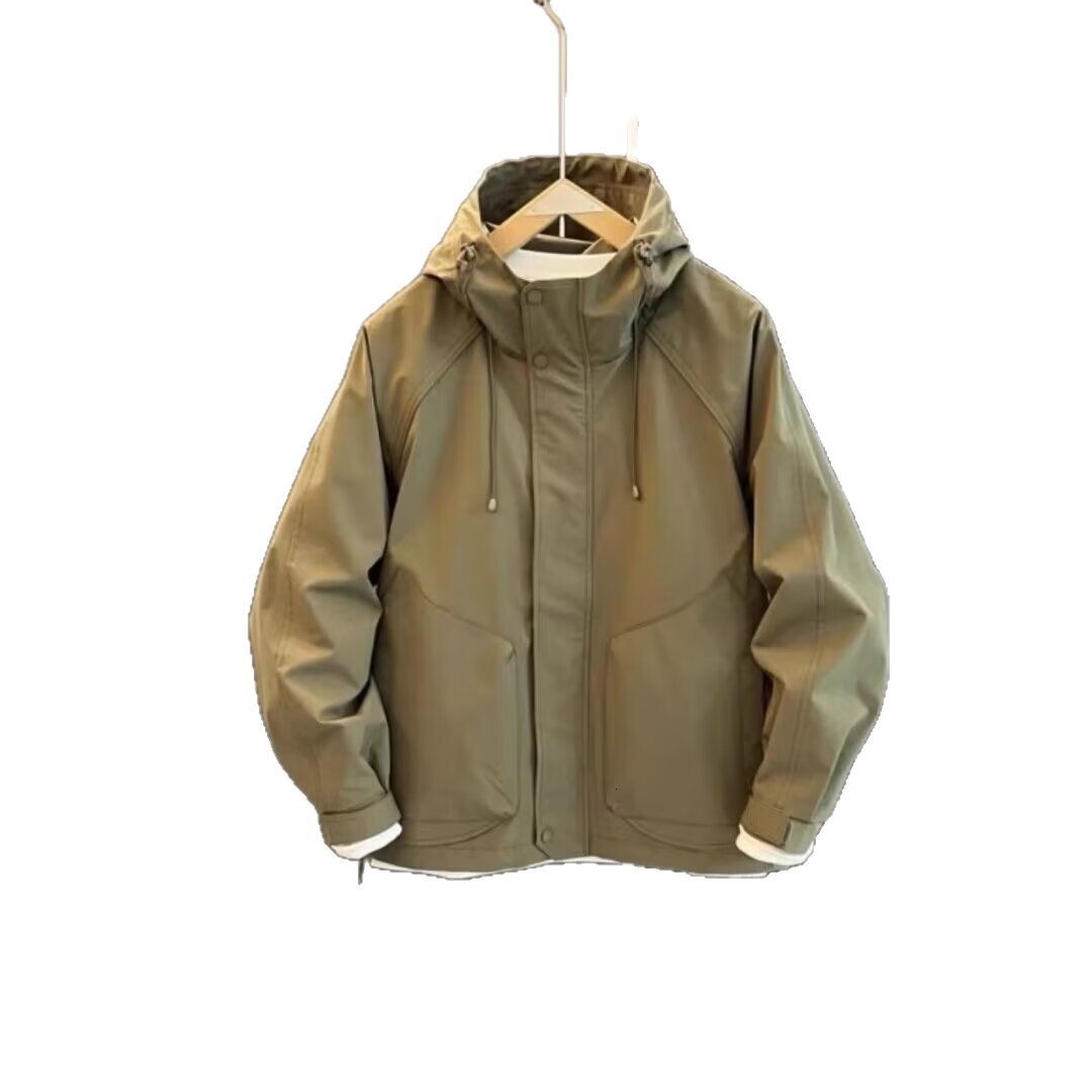 Men's Spring And Autumn Jacket American Style Hooded Designer Coat Casual Loose Workwear Jacket Trendy