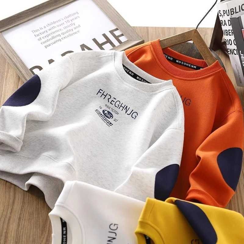 Boys MiddleBig Kids 2025 New SpringAutumn Crewneck Long Sleeve Stylish Sweatshirt TopsT251030