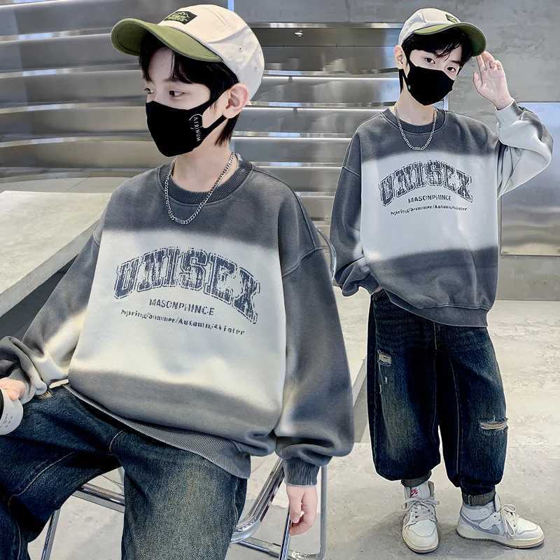 Kids Available in 2 Colors Sweatshirt with Letter Print Trendy Streetwear for Boys Loose Fit Urban Fashion StyleT251030