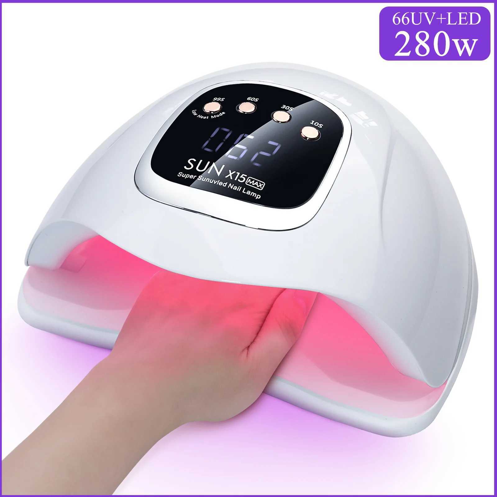 X15 MAX HighPower Nail Drying Lamp For Gel Nails 280W 66LEDS Gel Polish Drying Machine With Auto Sensor UV LED Nail Lamp L251030