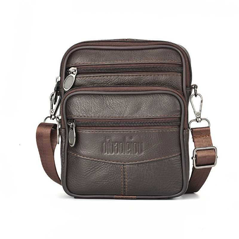 Mens Genuine Leather Crossbody Bag High Quality Zipper Pocket Business Messenger Bag for Men Y251011