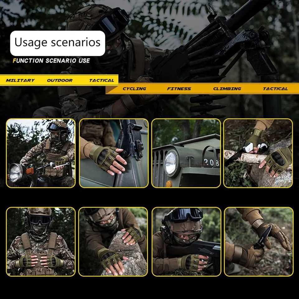 Outdoor Tactical Gloves Motorcycle Gloves Half Finger Military Men Women Combat Shooting Hunting Fitness Gloves J251029