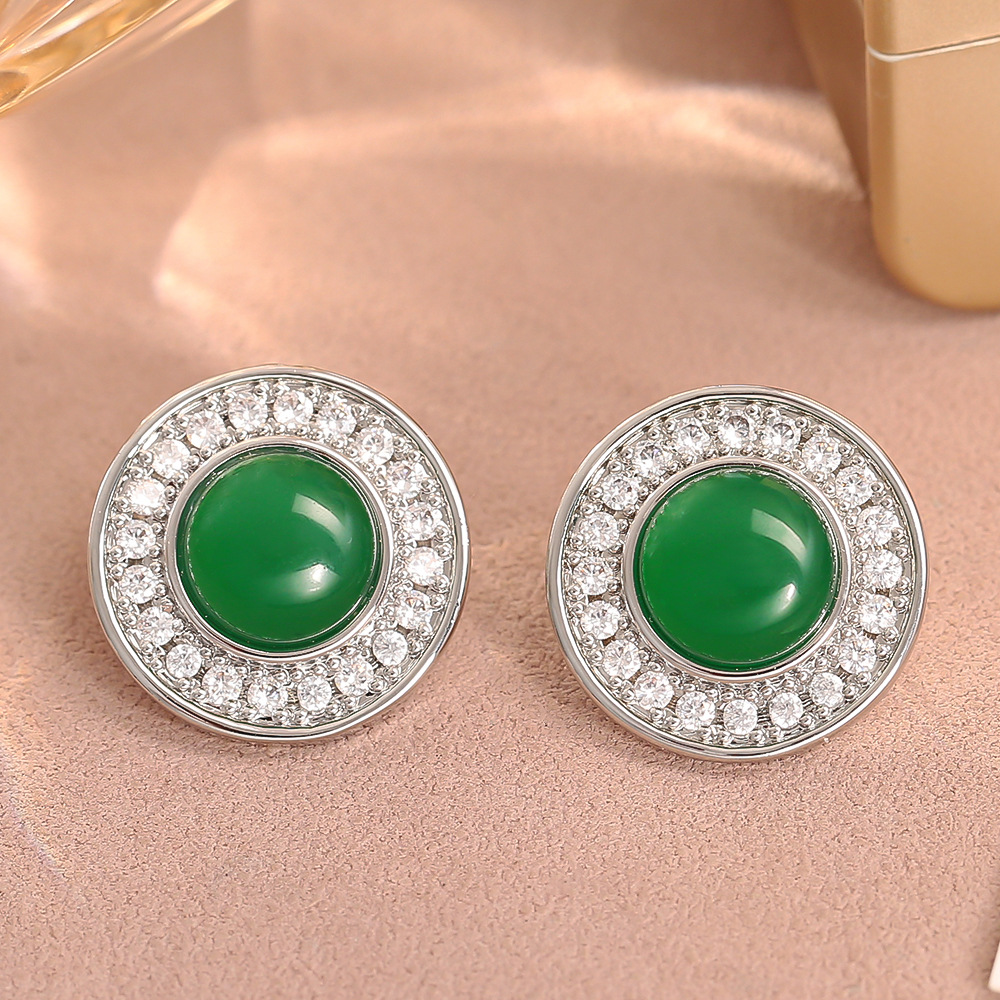 Luxury earrings Retro round earrings leopard print S925 silver needle premium minimalist gentle ear clip birthday gift to girls gold earrings