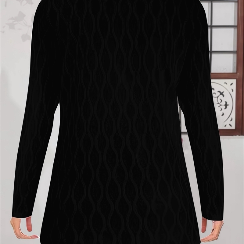 Comfy Fall Cardigan for Women Casual Elegant Solid Textured Fabric Pocket Front Open Womens Loose Cover Up 251010