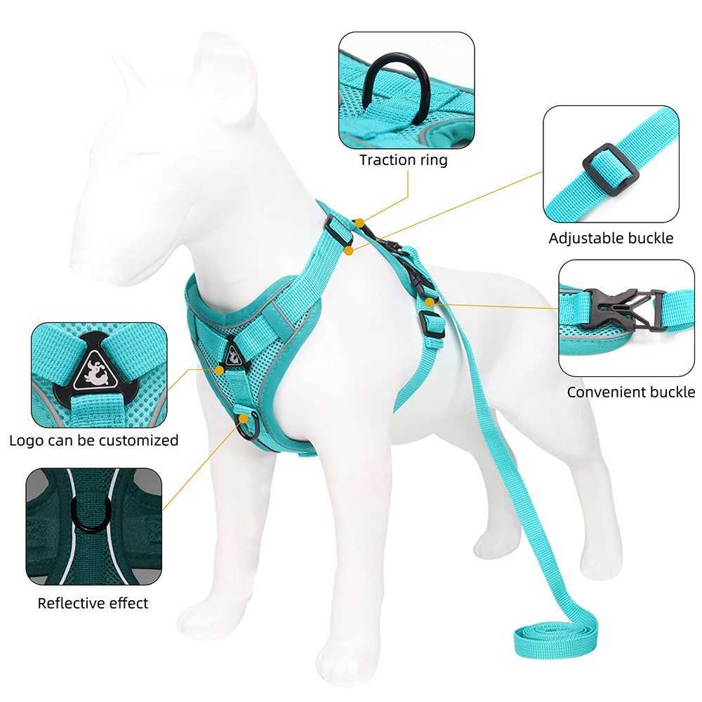 Dog Harness Cat Leashes Collar Bulldog Straps Small Medium Dog Puppy Harnesses Bichon Frise Vest Garlden Reflective Pet Supplies J251129