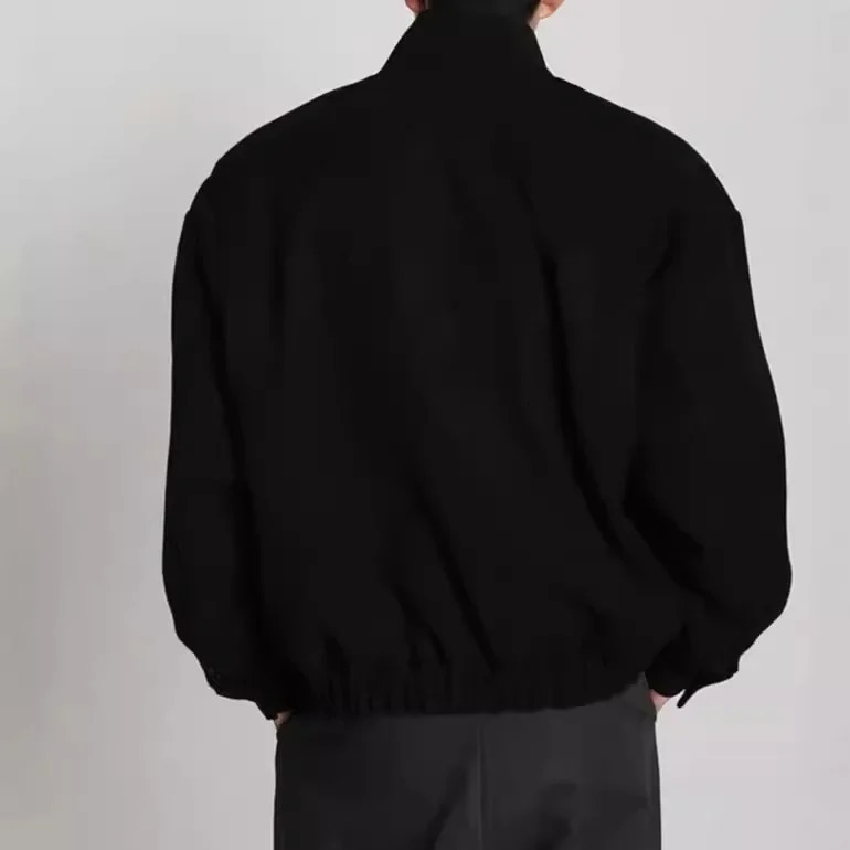 Of The Season Spring Autumn Mens Fashionable Woolen Jacket Stand Collar Trendy Handsome Casual Loose Fit Korean St 251029