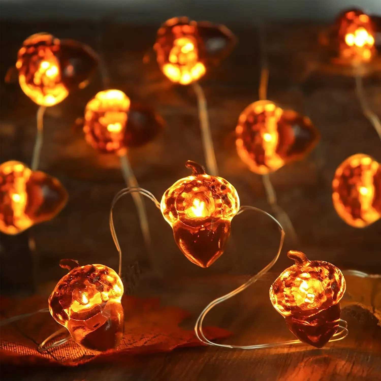 30 LEDs Acorn String Lights Thanksgiving Decorations 98ft Fall Lights Forest Decor Fairy Decorative Lights Battery Powered for C251030