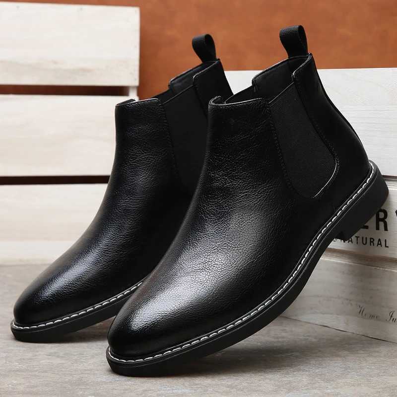 Mens Chelsea Boots Retro Style Comfortable Fashionable Mens Boots Pointed Toe MidCalf Chelsea Boots Z251029