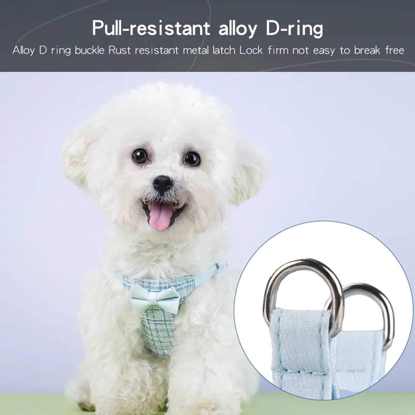 HLP287colorful woven fabric adjustable cats dogs harness with 15m traction rope of the same color skinfriendly backing J251129