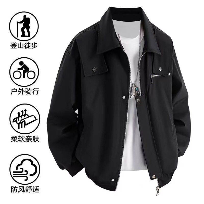 Men's Workwear Jacket Designer Coat Spring Autumn New Versatile American Style Turn-down Collar High Street Casual Loose Coat Pilot