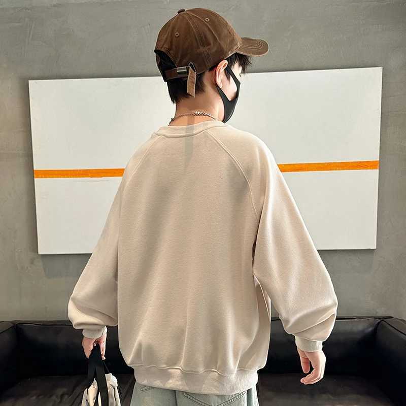 Children Brief Style Hoodie Sweatshirt for Boys European and American Street Fashion Clothing Kids Retro Simple Pullover TopsT251030