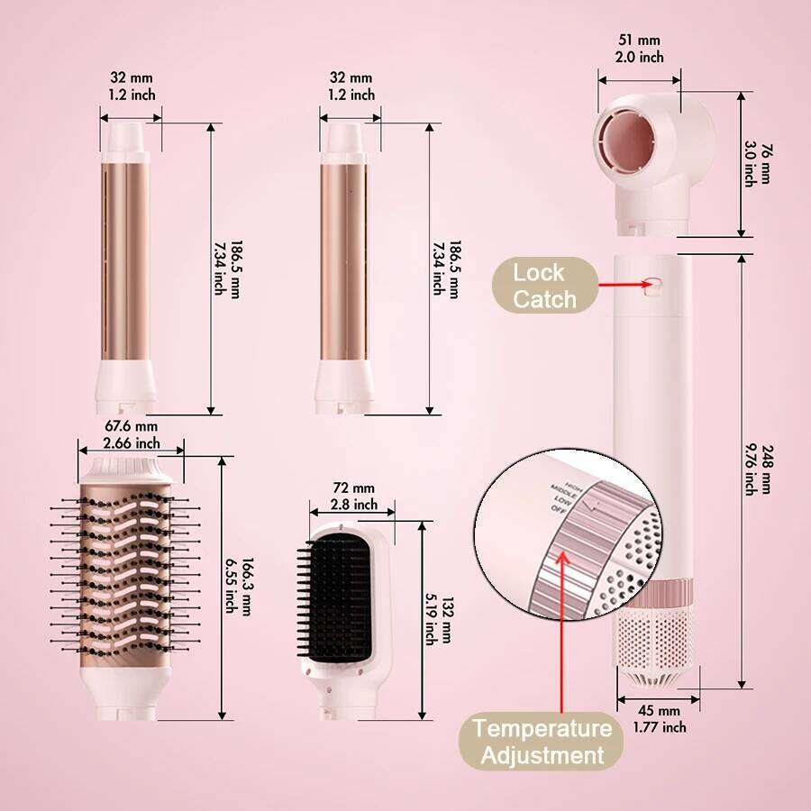 5 in 1 Straightener Detachable Curling Iron Dryer Auto Wrap Curlers Fast Drying Hair Styling Electric Brush