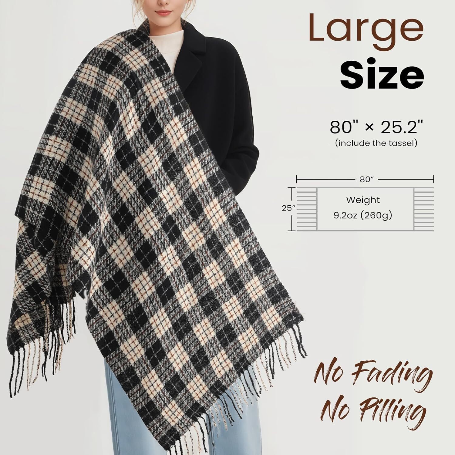 Custom Women's Scarf Warm Pashmina Shawls and Wraps for Evening Dress Winter Fashion Scarves Ladies Christmas Gifts