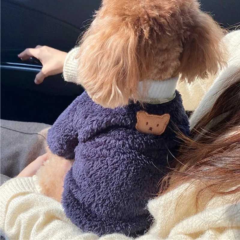 Fleece White Blue Dog Sweater Lovely Clothes for Small Dogs Cat Antumn Winter Warm Pug French Bulldog Coat Soft Puppy Pullover C251030