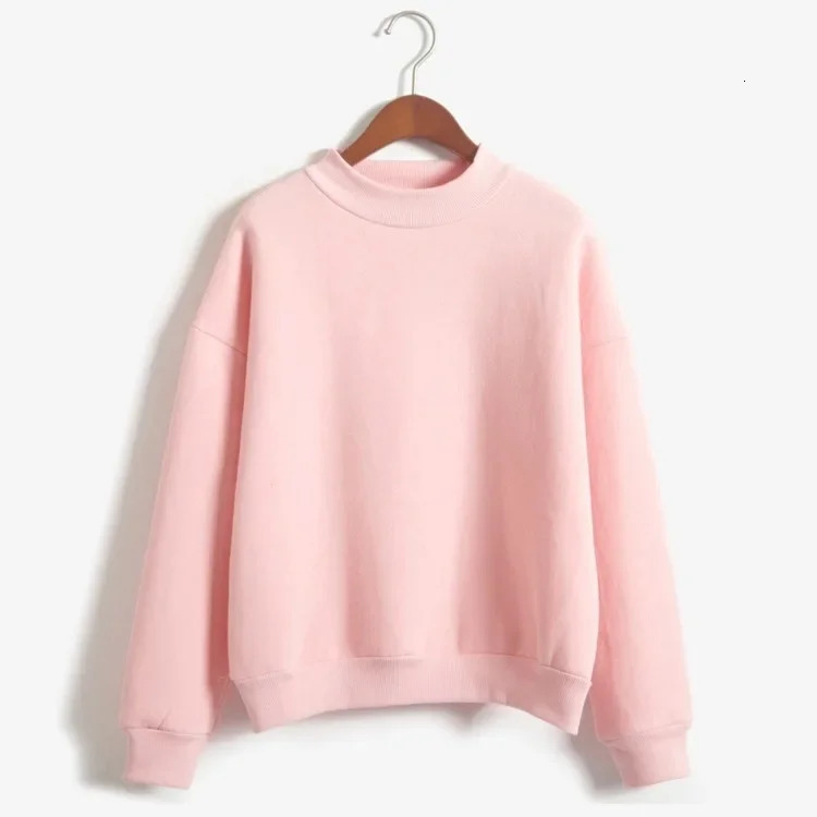 Woman Sweatshirts 2025 Sweet Korean Oneck Knitted Pullovers Thick Autumn Winter Candy Color Loose Hoodies Solid Womens Clothing 251030