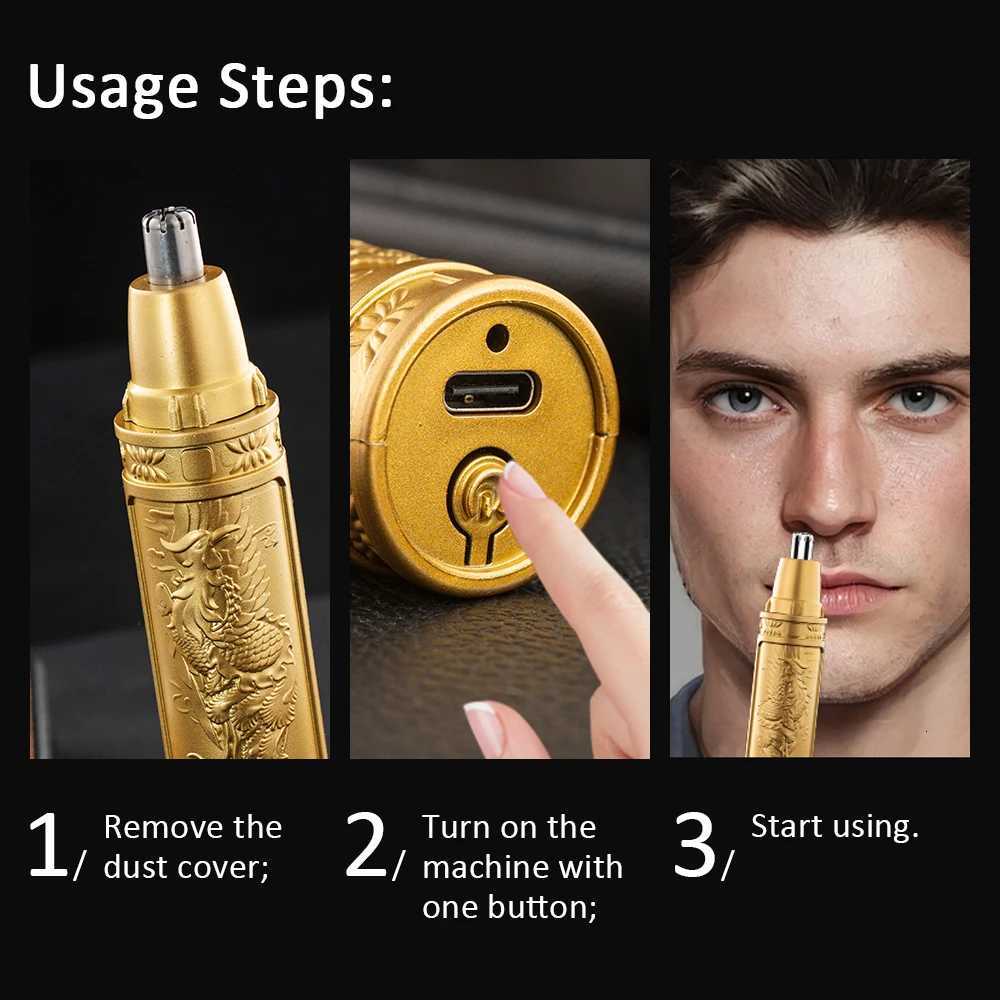 Mens Electric Ear and Nose Hair Trimmer 360 Rotating DualBlade Electric Shaver Professional Ear Nose Hair Clipper Facial Hair M251030