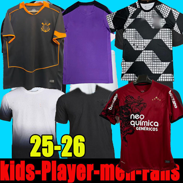 25 26 Soccer Jersey 2025 2026 GIL R.AUGUSTO YURI ALBERTO Football Shirt Mens PAULINHO GUSTAVO FAGNER Uniform Kids kit women Jerseys Corinthias