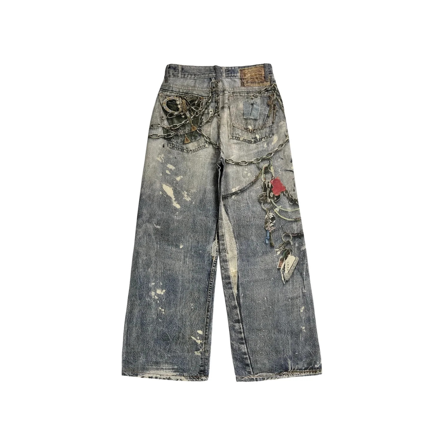 CHIC Streetwear Baggy Jeans for Men American Vintage 3D Painting Printed Washed Denim Pants Women Straight Wide Leg Trousers 251029