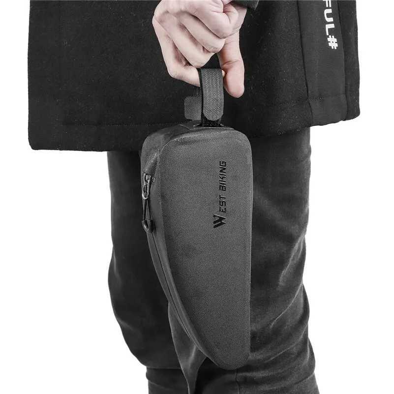 WEST BIKING Bicycle Top Tube Bag Portable Bike Handlebar Bag Nylon TPU Full Waterproof Triangle Bag MTB Road Cycling Accessories H251029