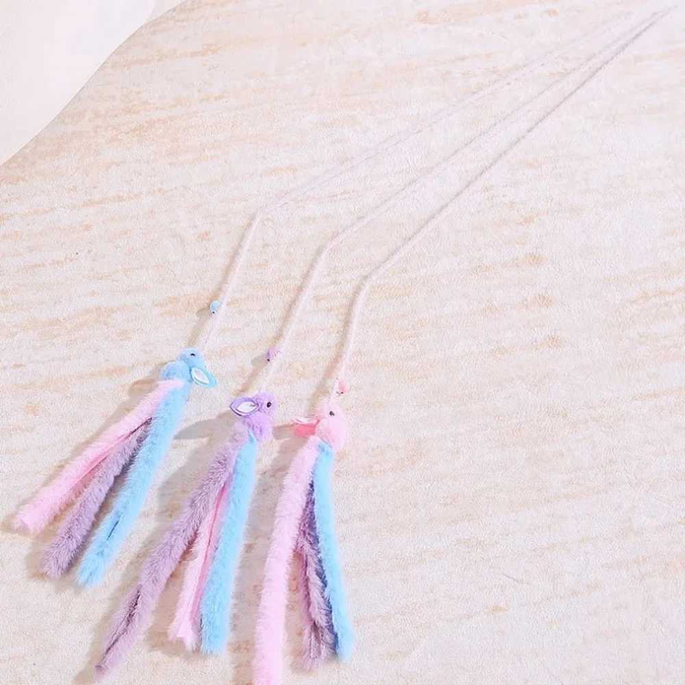 2pcs Cat Toys Plush Tassel Cats Teaser Stick Wool Rabbit Cat Toys Interactive Sticks Cats Toy with Bell Kitten Toy Pet Supplies S251029{category}