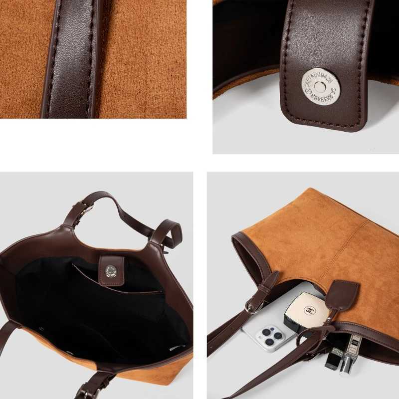 Designer bag Large Capacity Suede Handbag PU Leather Wens Shoder Bag 2025 New Shoder Bag Solid Color Matte Cmuting Bag Y251029