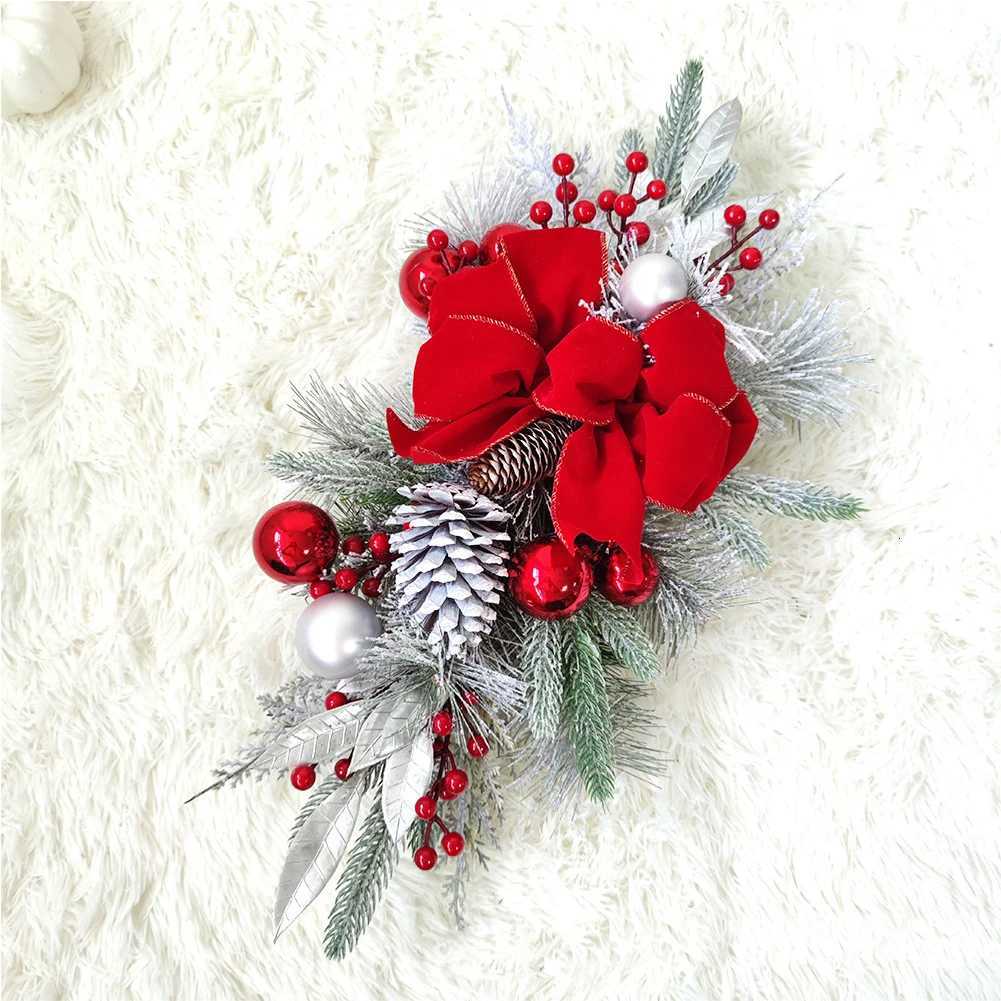 45CM Christmas Wreath Pendant withoutwith Light Atmosphere Decorative Garland Home Door Window Stairs Decoration Party Supplies C251030