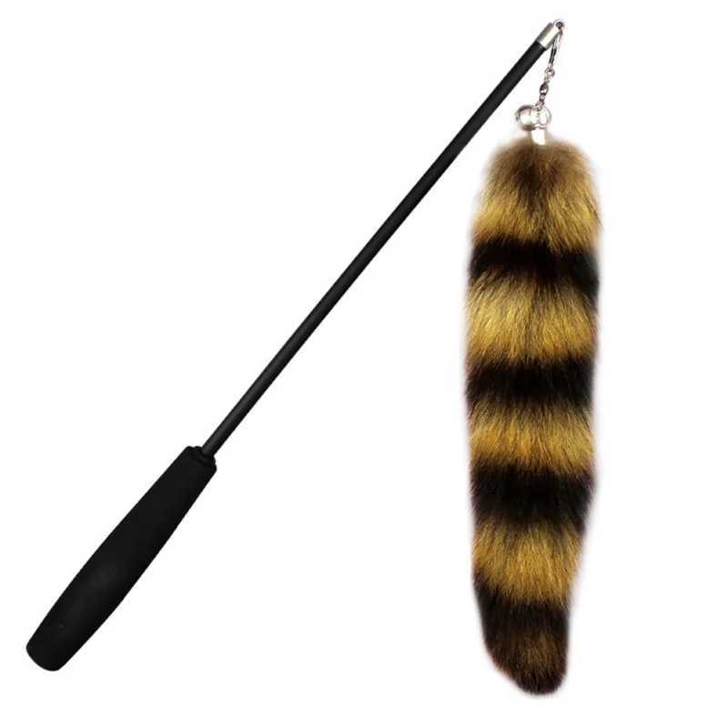 Funny Pet Cat Stick Fox Hair Replacement Head Good Toughness Feather Stick Cat Toy S251029