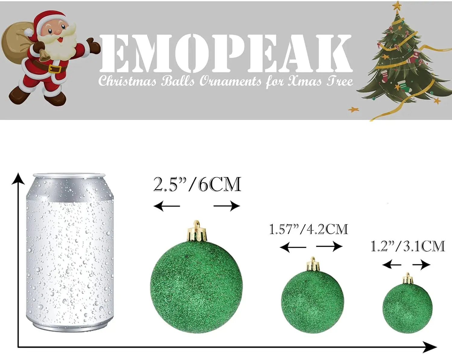 Christmas Balls Ornaments 24Pc Green Colorful Shatterproof Tree Decoration 3060MM Hanging Ball for Xmas Party Wedding 251028