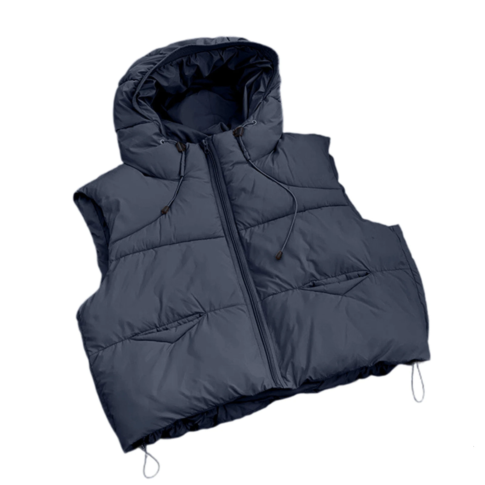 Autumn Winter Style Womens Hooded Short Vest Loose Slim Warm Down Vest Zipper Casual Sleeveless Clothing Dress up Coat 251024