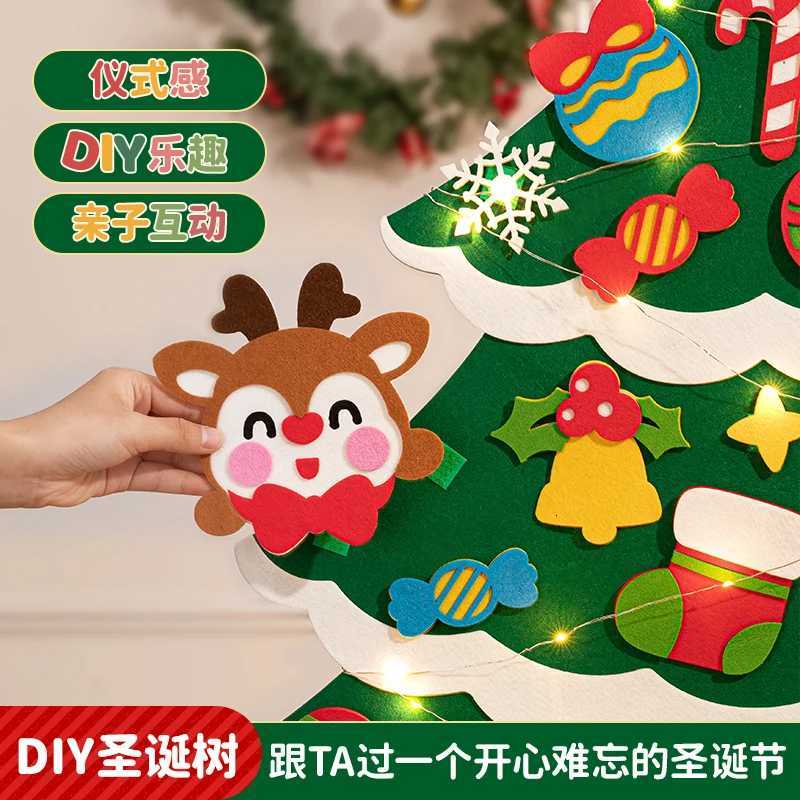 DIY Handmade Felt Christmas Tree 2025 Childrens Toys Material Pack Christmas Gifts Decorations Living Room New Christmas deco C251030