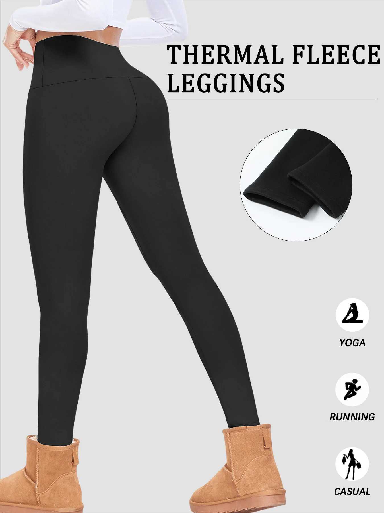 High Waisted FleeceLined Leggings for WomenTHiCK Soft Tummy Control Workout Running THermal Warm Pants for Cold Winter J251030