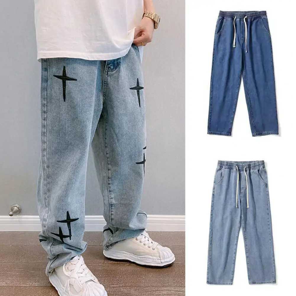 Wide Leg Cargo Pants 2023 Streetwear Baggy men Jeans Spring Autumn Men Korean Fashion Loose Straight Male Brand Clothing Black J251030