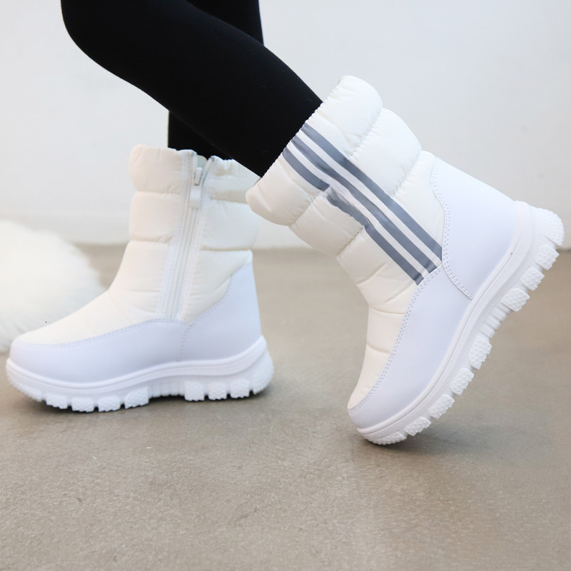 Cross border European and American snow boots winter new high top striped soft soled cotton boots, wool lining thickened warm snow boots designer shoe