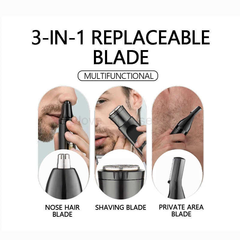 Kemei KM277 Electric Shaver EarEyebrowsNose Hair Trimmer 3in1 Kit Mini Portable Body Hair Trimmer Safety Razor Rechargeable Z251030