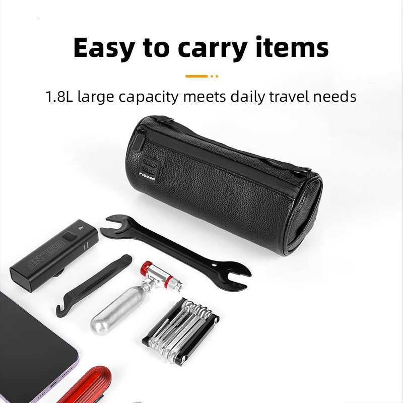 Waterproof 18L Big Capacity Cycling Shoulder Bag Multifunctional Grain Leather Bike Handlebar Bag Bike Accessories H251029