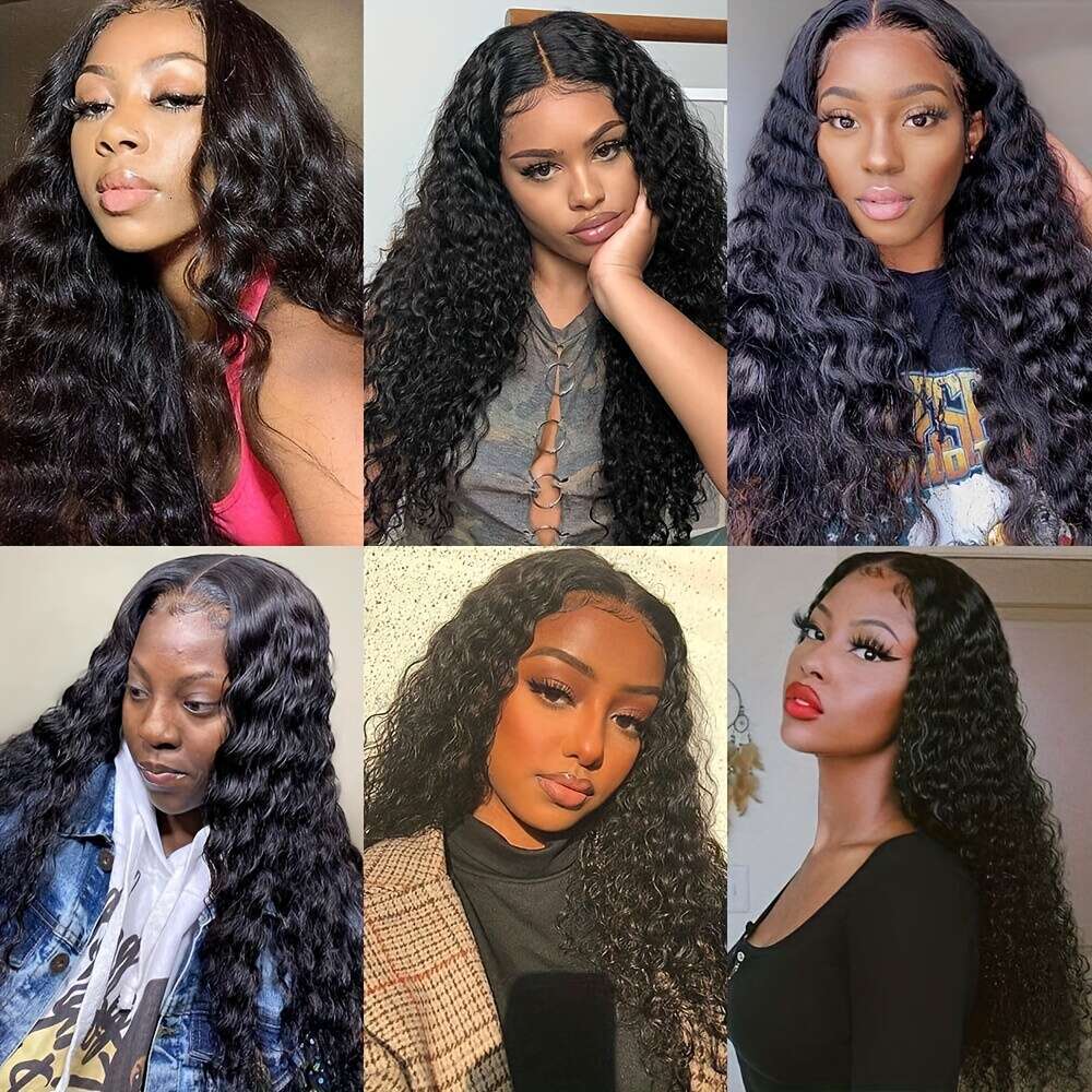 3 Bundles Human Hair Extensions With 4X4 Transparent Lace Closure - Free Part, Natural Black, Long Curly Style, Versatile For All Ethnicities, Ethnic 