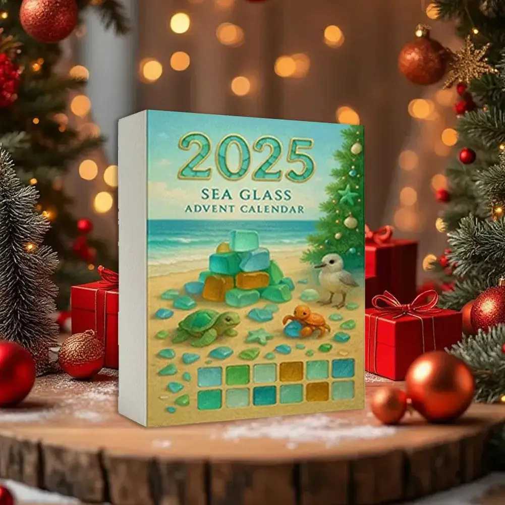 2025 Sea Glass Christmas Tree Advent Calendar Festival Blind Box Acrylic Pendant Christmas Decoration C251030