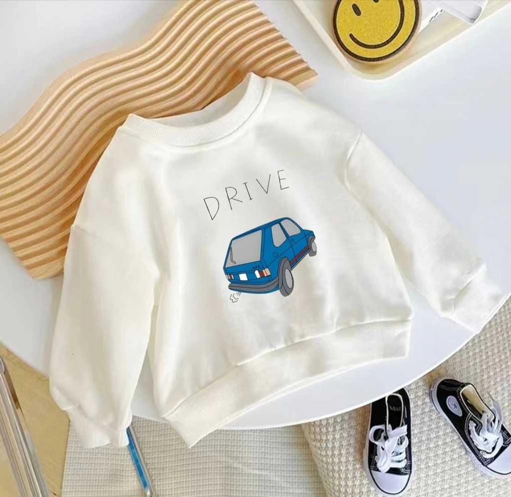 Toddler Car Print Sweatshirt Drive Themed Cartoon Vehicle Pullover Casual Wear For Small Boys And Girls Costume Cartoon HoodieT251030