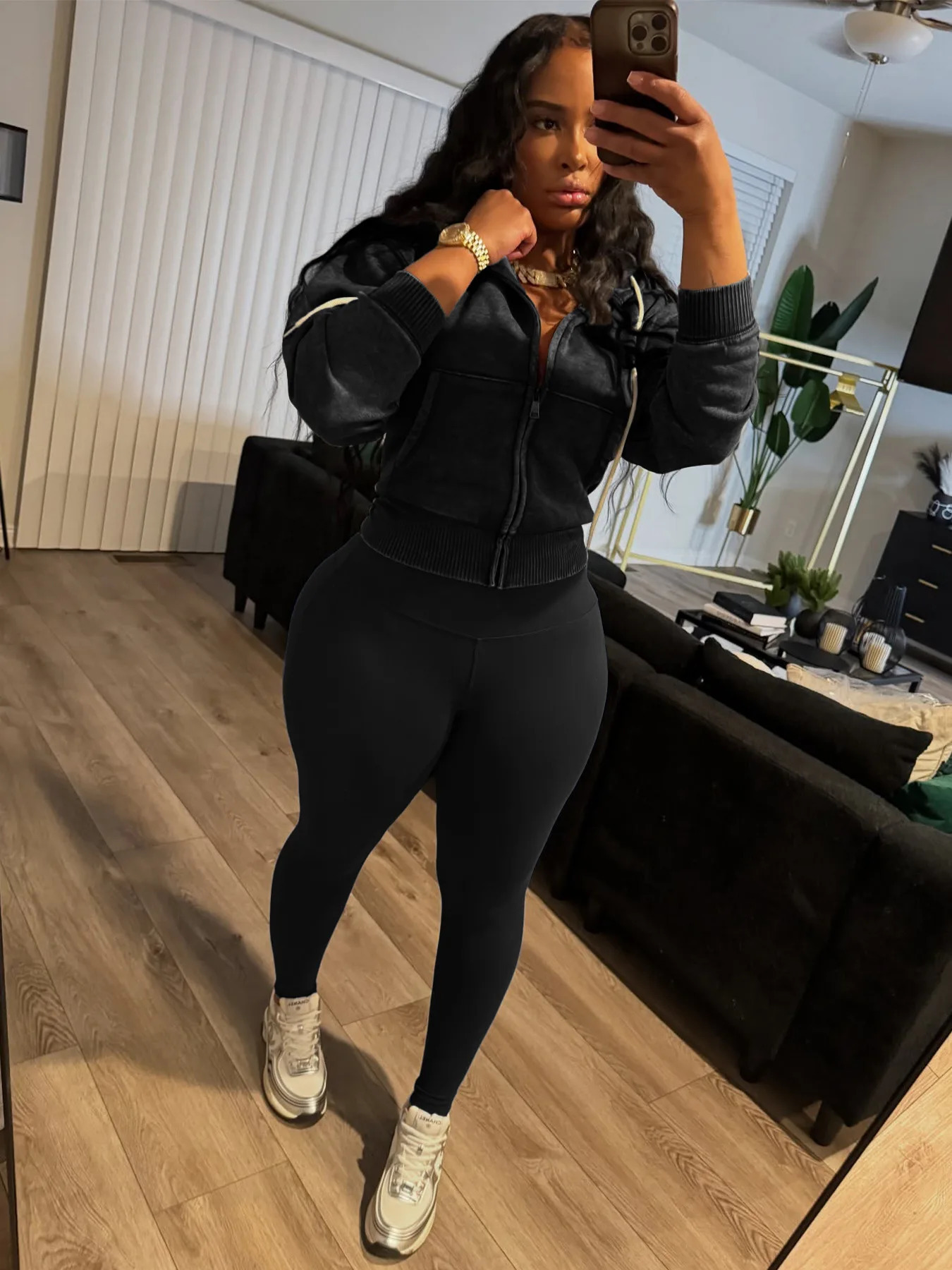 Weird Puss Sporty 2 Piece Set Woman Tracksuit Fall Trend Warm Hooded Zip JacketLeggings Matching Street Casual Stretch Outfits 251029