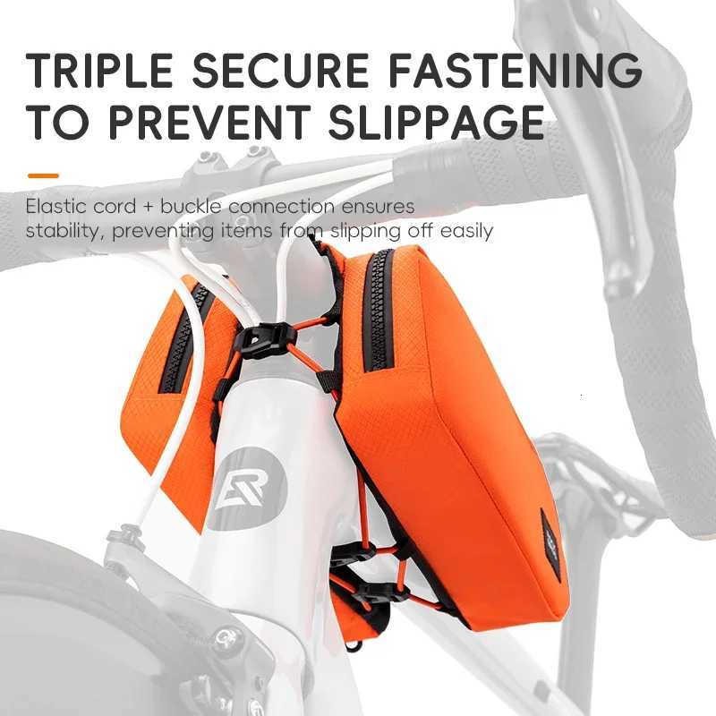 ROCKBROS Bike Top Tube Bag 2L Capacity ScratchResistant Road Mountain Bike Frame Bag Cycling Tools Bag Stable Elastic Band H251029