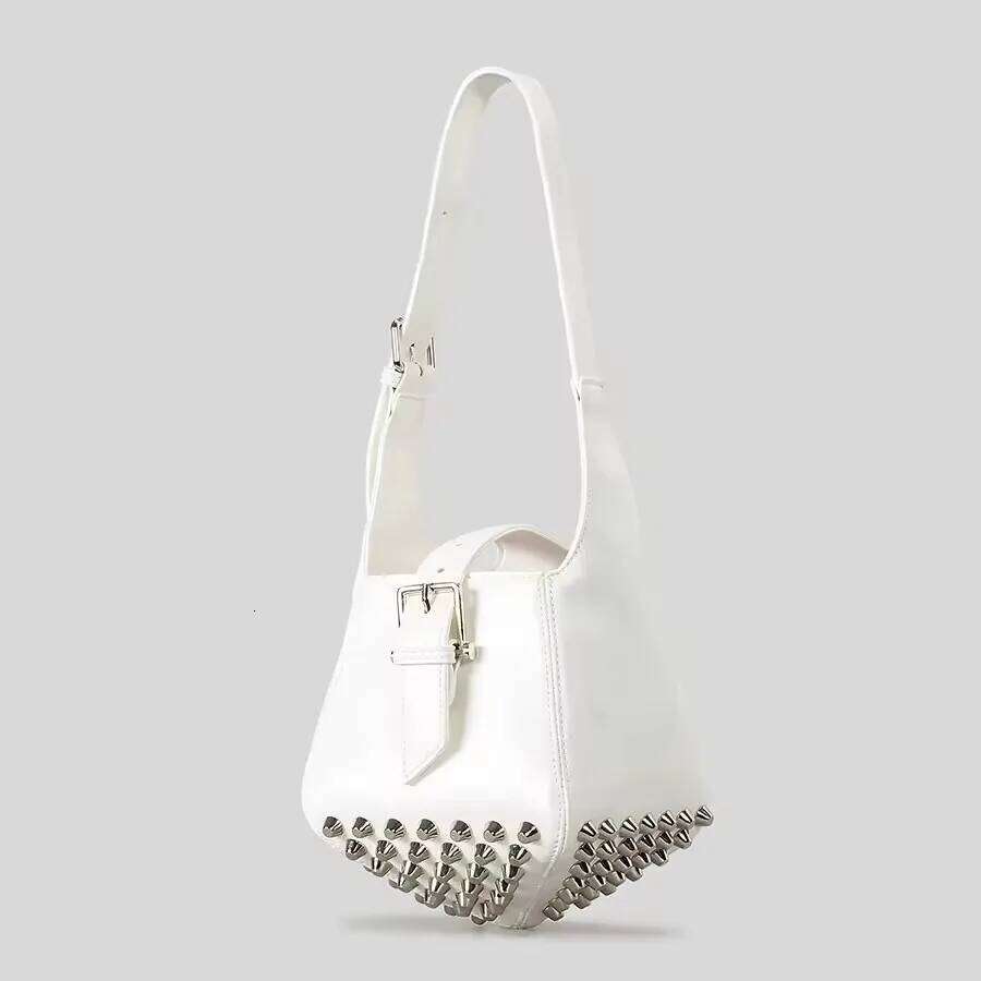 Bucket Bag For Women Designer Handbag Purse 2025 New In PU Mosaic Belt Buckle Rivet Decoration Underarm Shoulder