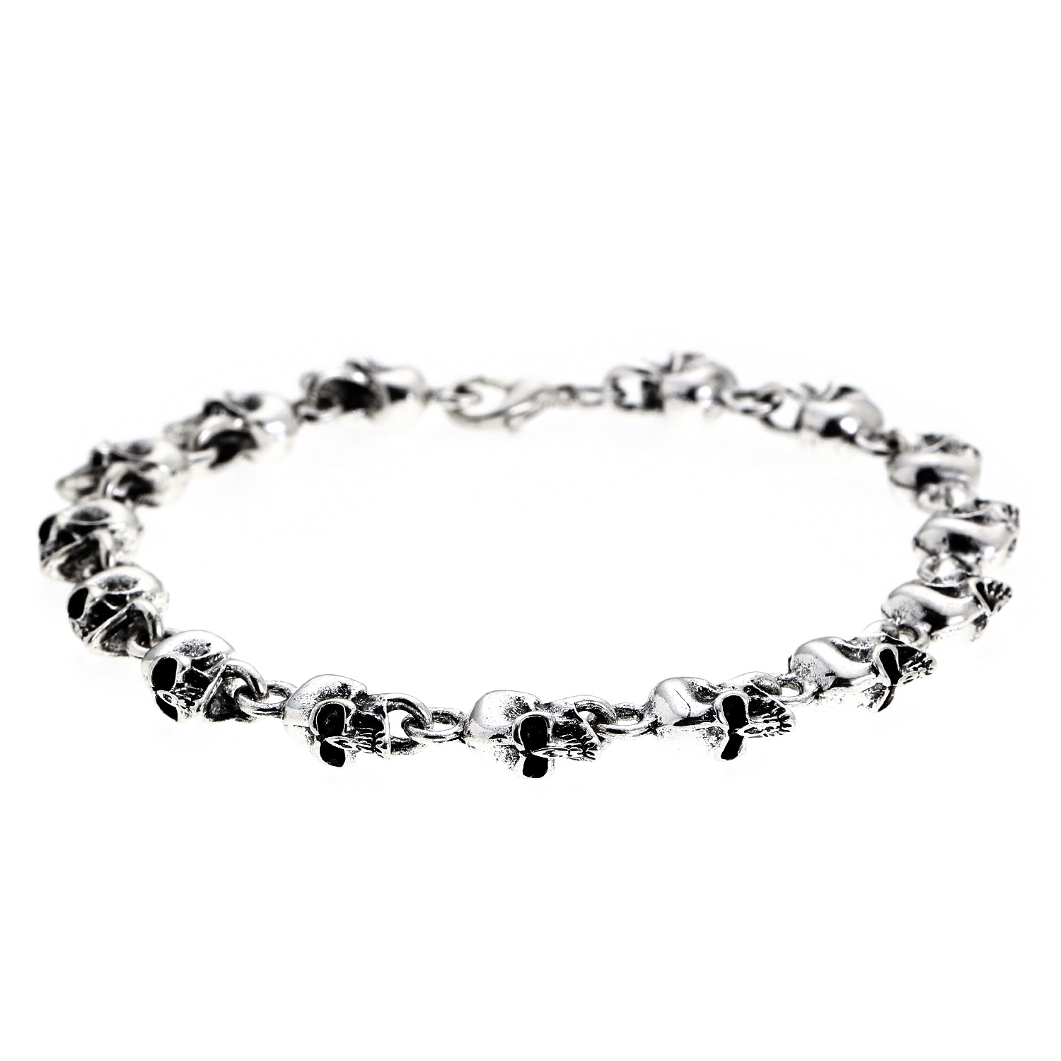Elegant Black-Skeleton Motive Chain Bangle Crafted with Strong Materials