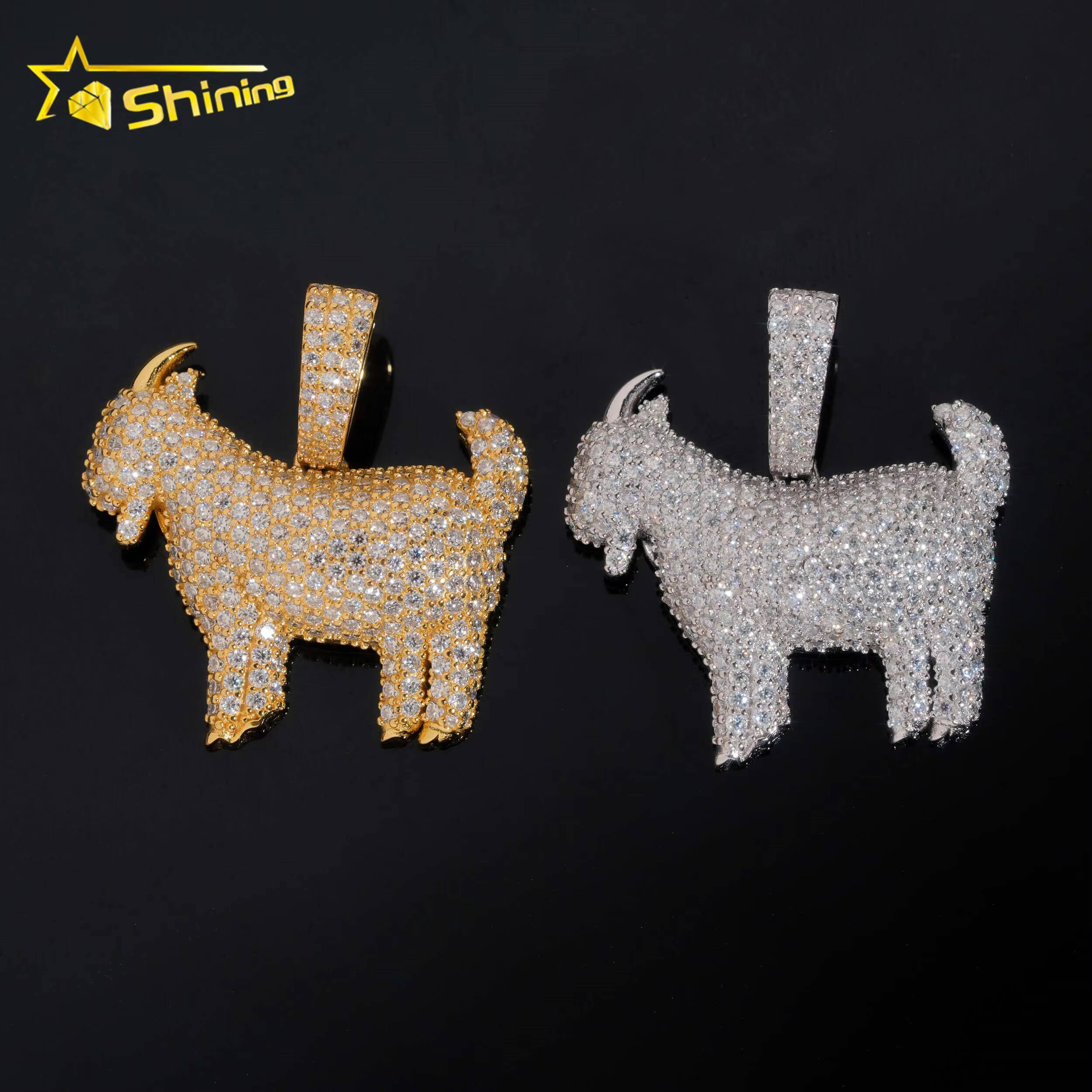 No Tarrifs USA Warehouse Stocks GRA Certificate Solid 925 Sterling Silver Hip Hop Iced Out VVS MoissanitePendant Designer's style