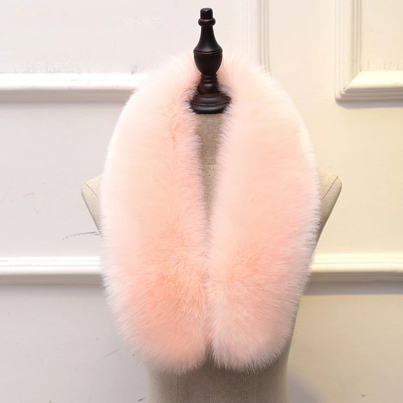 Women Faux Fox Fur Collar Multicolor Shawl Female Elegant Autumn And Winter Warm Scarve Solid 708090cm 251028