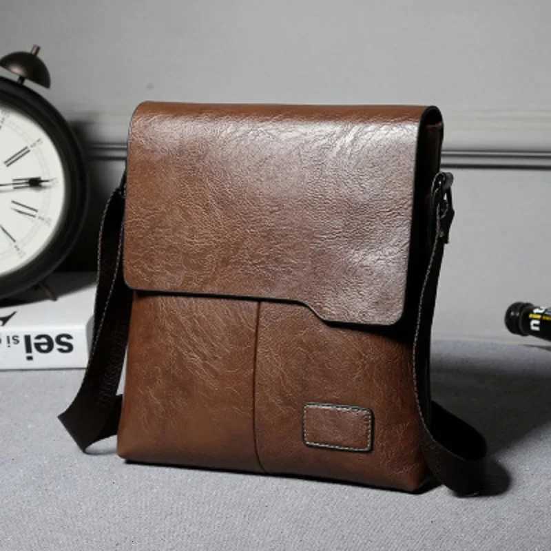New Man Messenger Bag Men Pu Leather Shoder Bags Business Crossbody Casual Bag Vintage Handbag Sing Y251011
