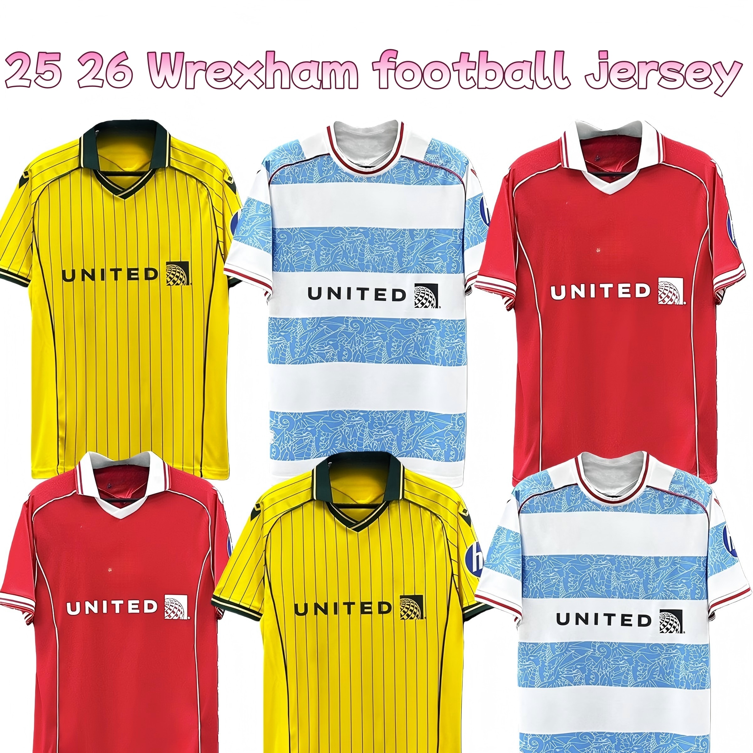 new 2025 2026 S-2XL Wrexham Soccer jerseys Home Away Fans Men Kids Football jersey Shirt Kit Moore Broadhead Hyam Dobson Cleworth Quick-drying sweat-absorbiny