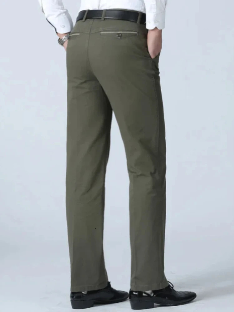Mens Summer Thin Suit Pants Casual Autumn Thick 100 Cotton Classic Business Fashion Stretch Trousers Male Clothes GOZBKF 251028