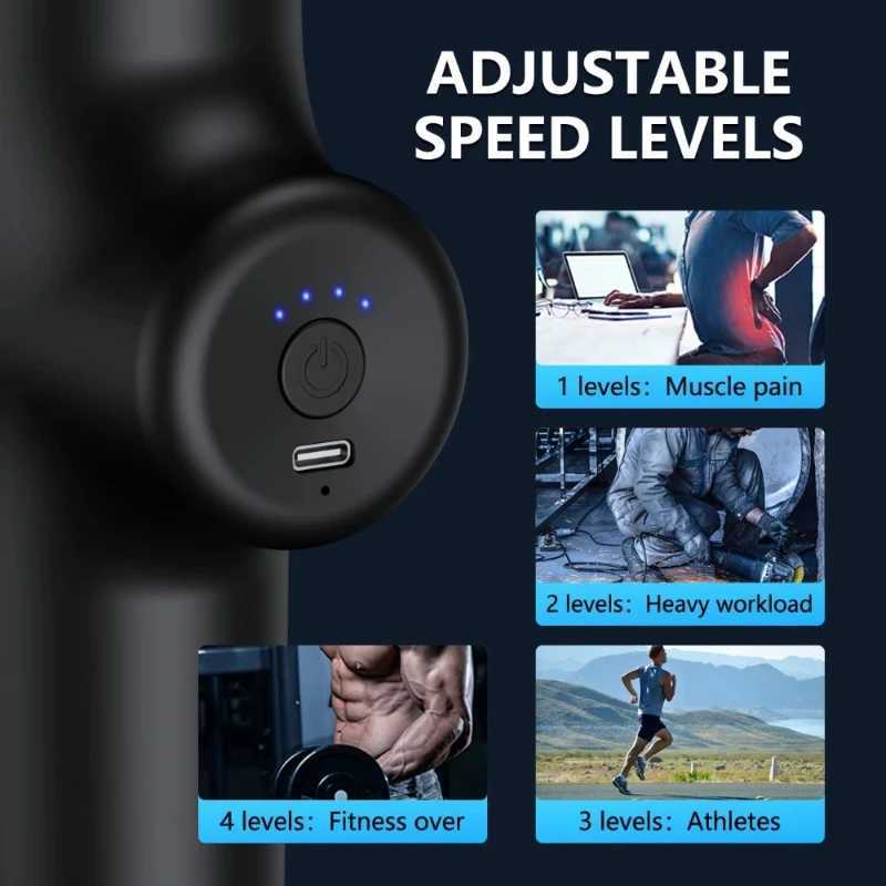 Multi functional electric fascia gun convenient brushless home professional yoga fitness muscle relaxation vibration massager J251030